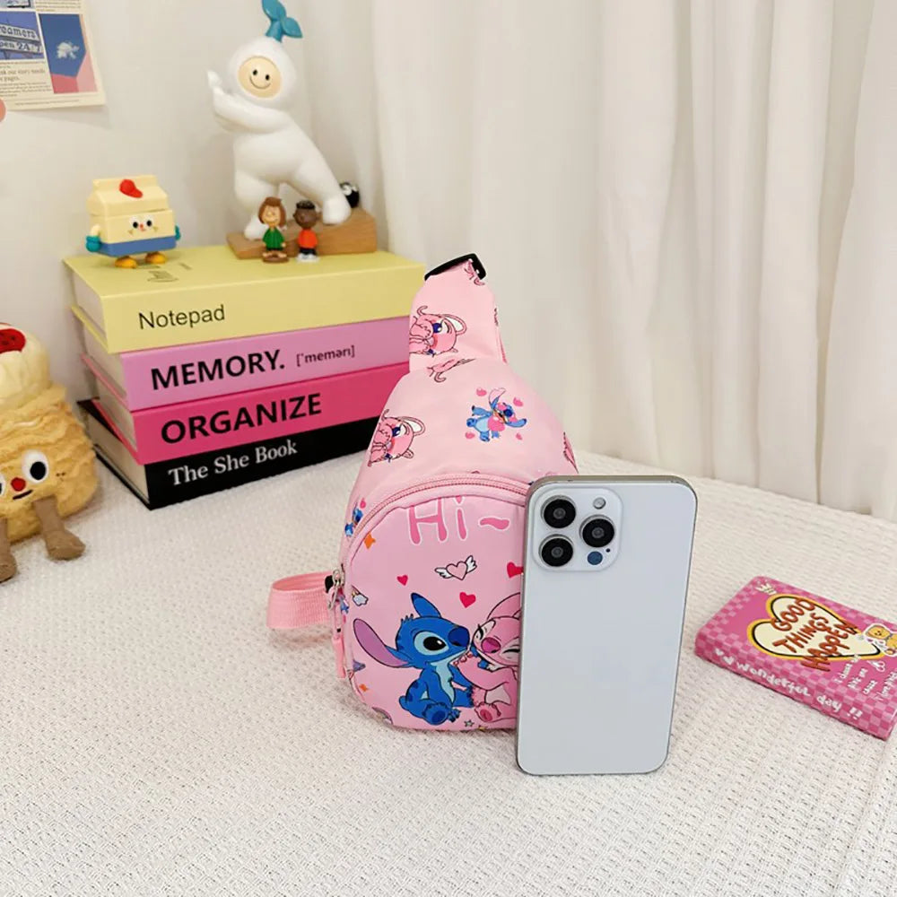 Stitch Anime Shoulder Bags Kawaii Fashion Chest Bag Travel Satchel