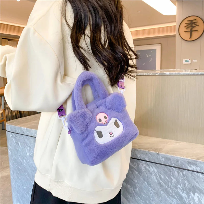 Kawaii Sanrio Plush Bag Kuromi Melody Cinnamoroll Cartoon Anime