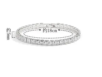 Real 3MM D VVS Moissanite Tennis Bracelet Passes Diamond Sparkling