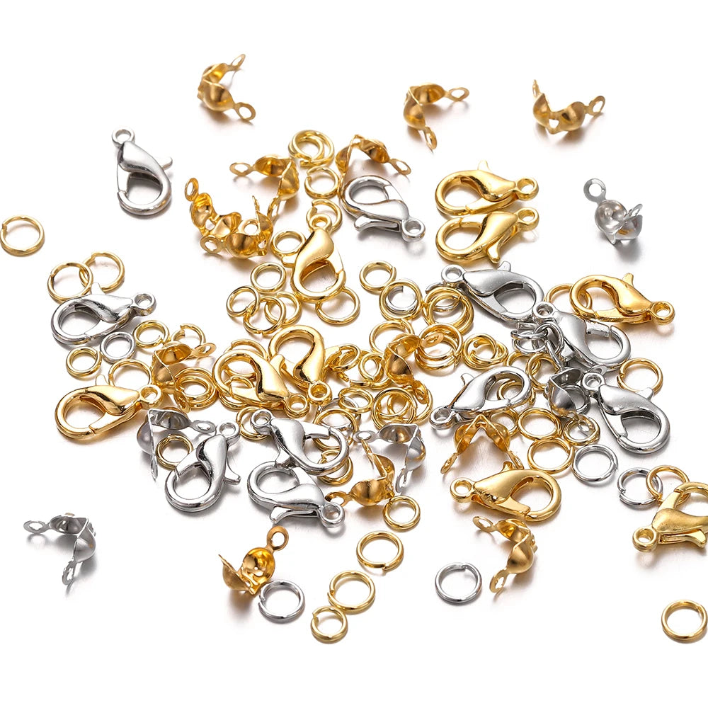 1Box Jewelry Making Kits Lobster Clasp Open Jump Rings End Crimps
