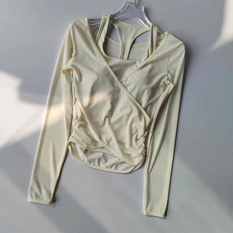 Sexy Mesh Slimming Yoga Suit for Women Gathering Together Sports Bra