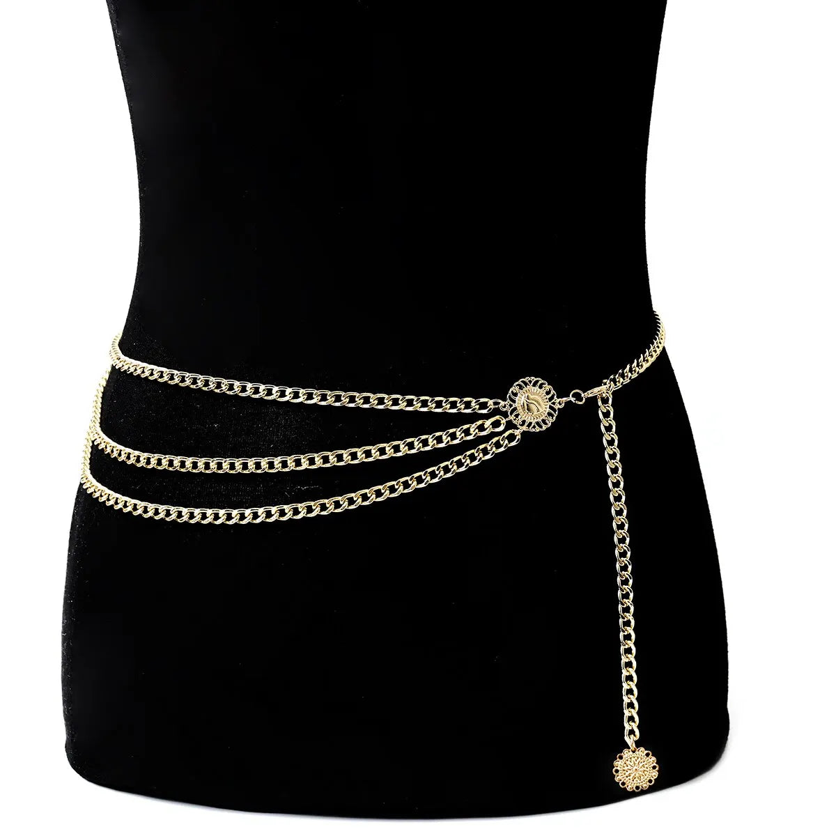 Boho Sexy Sunflower Queen Head Coin Tassel Pendant Waist Belly Belt