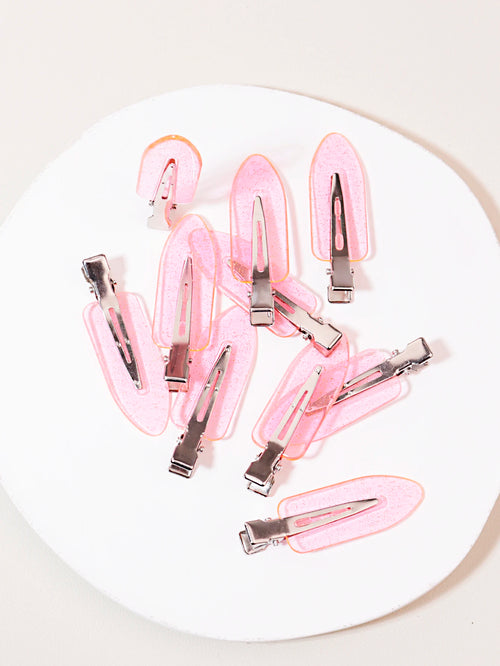 10pcs seamless fashion girl transparent hair clips, makeup facial