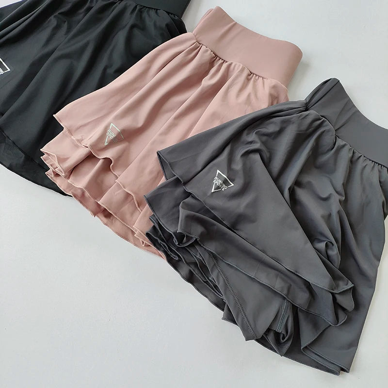 Sports skirt fake two-piece running skirt womensummer quick drying hip