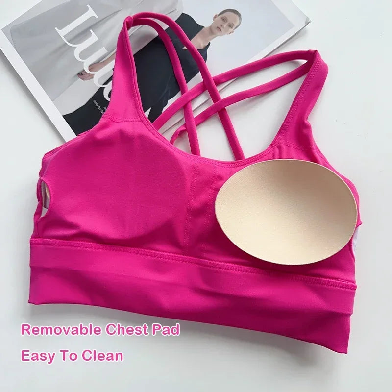 2024 New 2 Piece Yoga Set Breathable Fitness Suit Cross Back Yoga Tops
