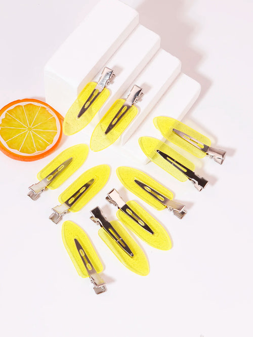 10pcs seamless fashion girl transparent hair clips, makeup facial