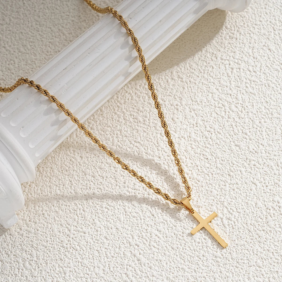 New Stainless Steel Cross Pendant Necklace for Men Women Minimalist