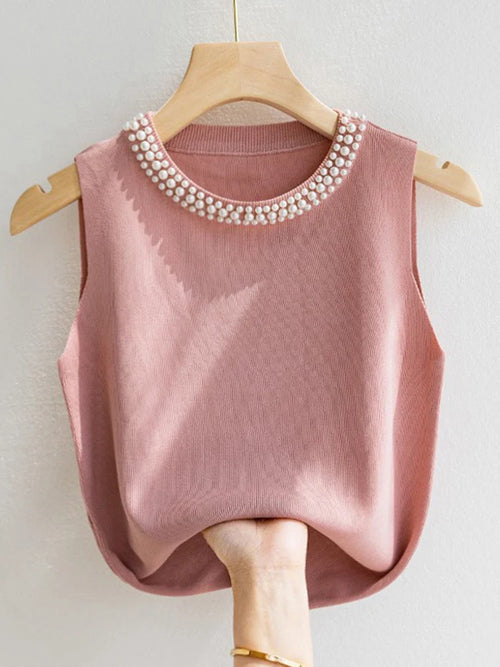 Korea Knitted Vests Women Top Solid Tank Blusas Mujer De Moda Summer