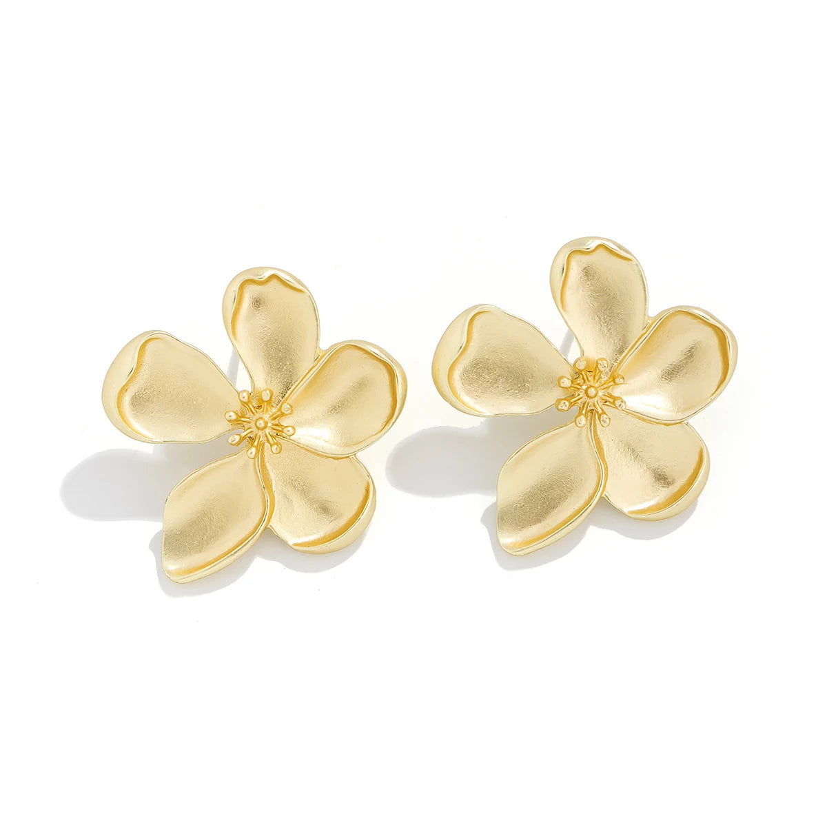 Ingemark Elegant Punk Five Leaf Flower Stud Earrings for Women Wed