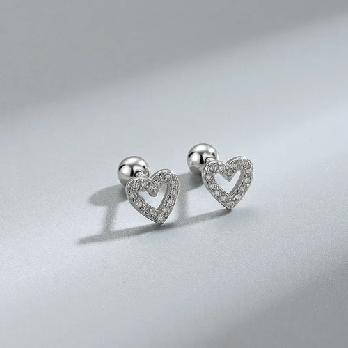 New Fashion Heart Stud Earrings for Women Hypoallergenic Screw