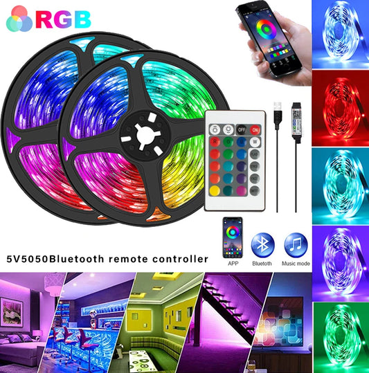 RGB USB LED strip light, 24-key remote control, 60 LED/m RGB tape