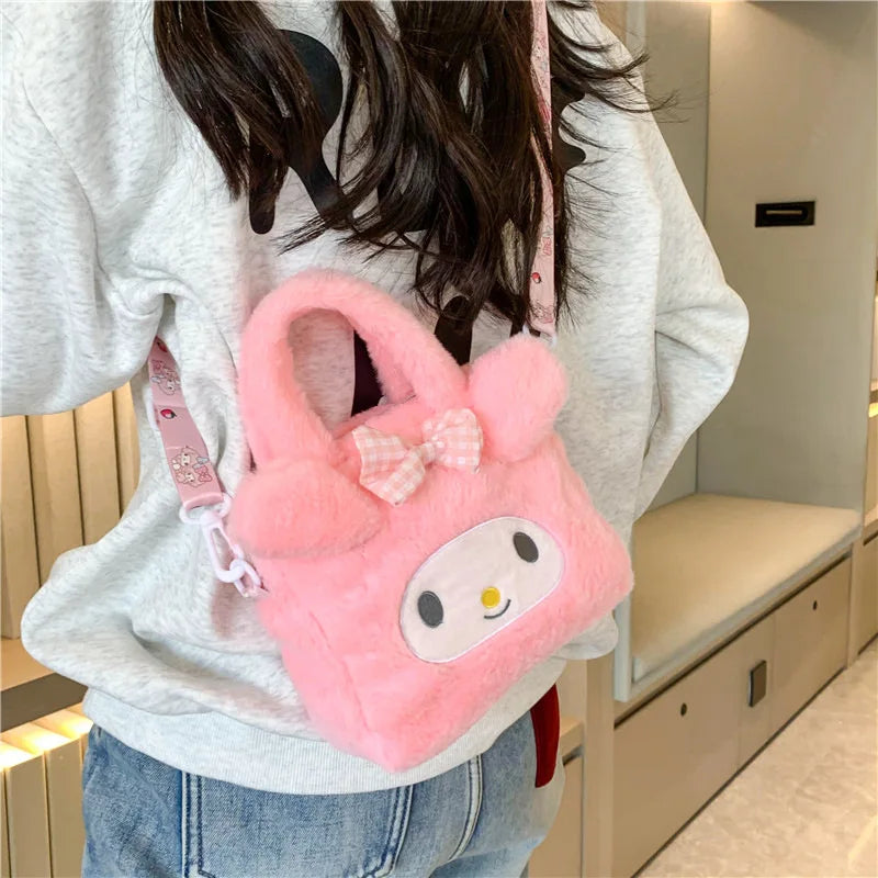 Kawaii Sanrio Plush Bag Kuromi Melody Cinnamoroll Cartoon Anime