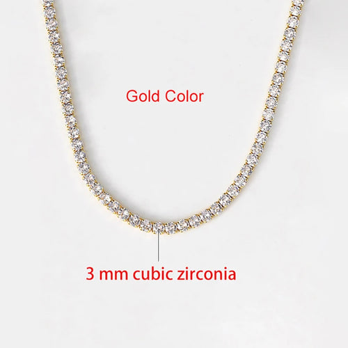 Sexy Choker Iced Out Tennis Chain Necklace For Women Luxury Cubic