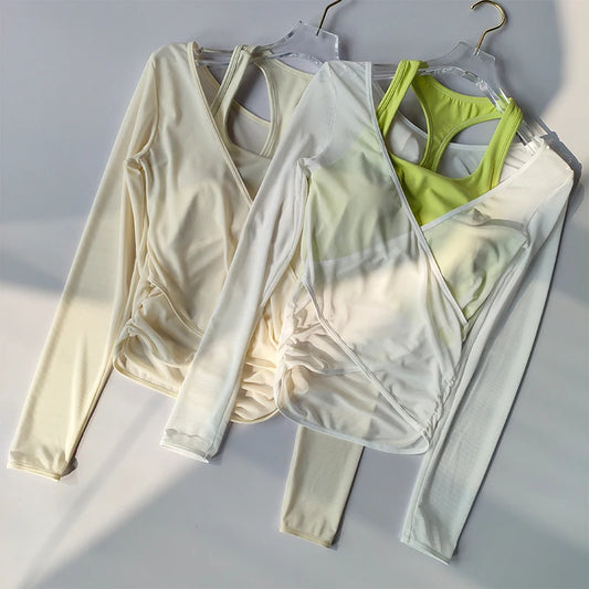 Sexy Mesh Slimming Yoga Suit for Women Gathering Together Sports Bra