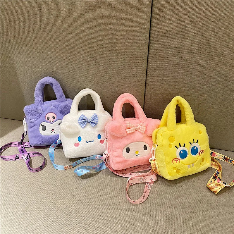 Kawaii Sanrio Plush Bag Kuromi Melody Cinnamoroll Cartoon Anime