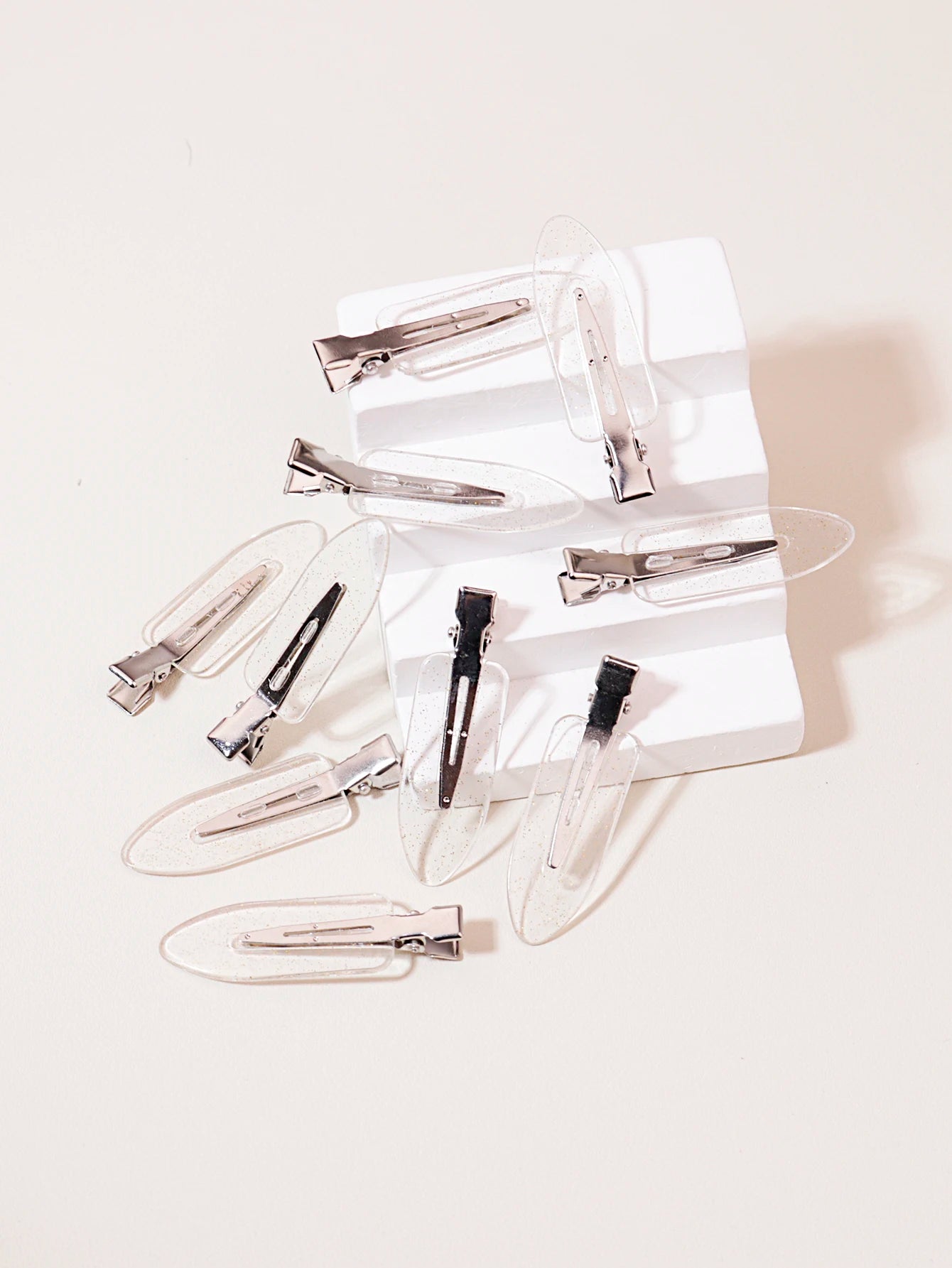 10pcs seamless fashion girl transparent hair clips, makeup facial