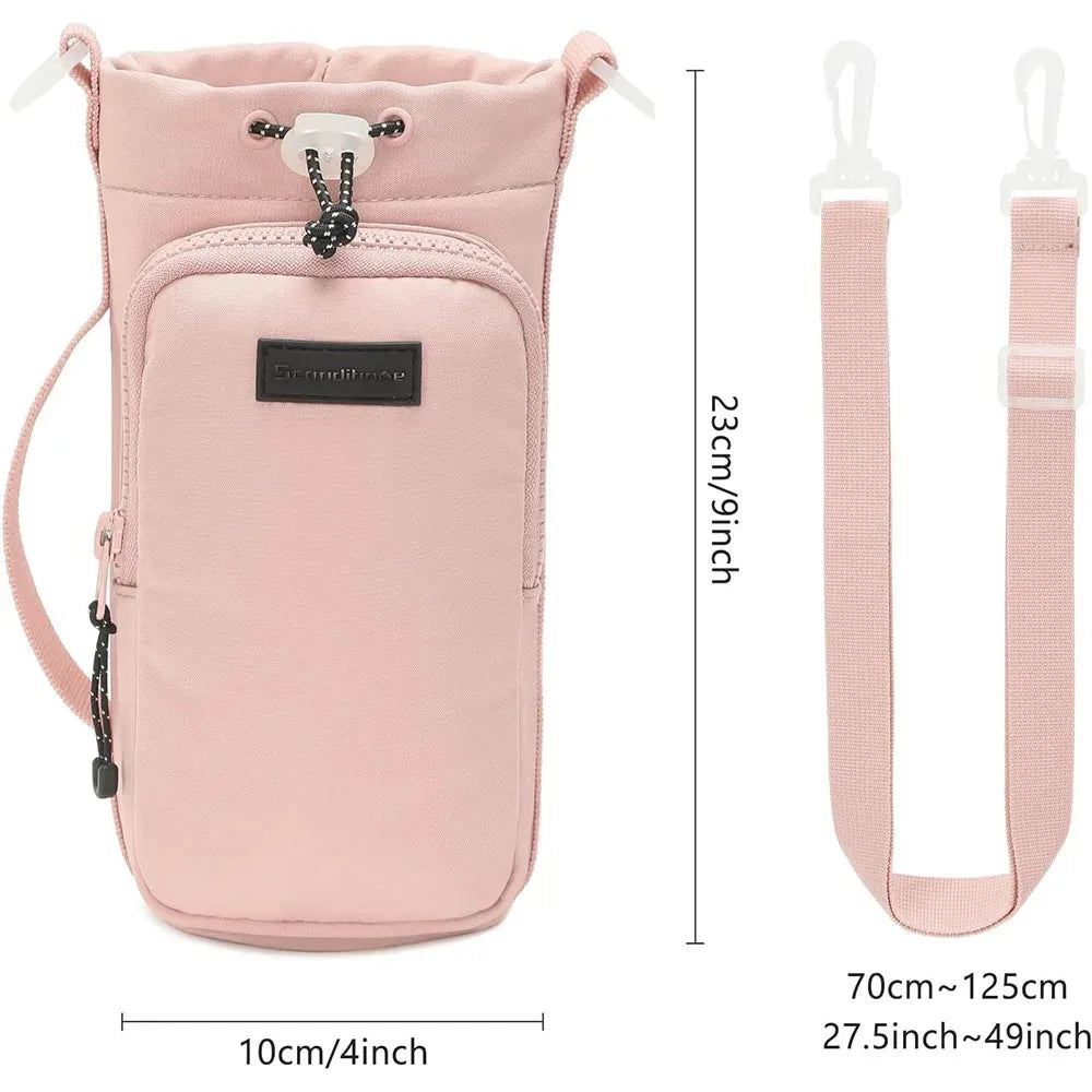 Portable Water Bottle Bag with Adjustable Shoulder Strap Water Bottle