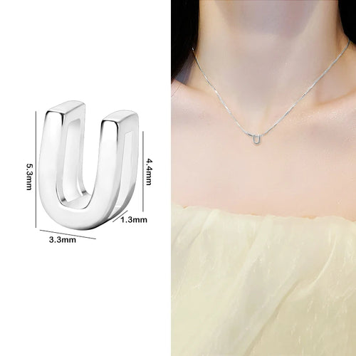 1PCS 925 Sterling Silver Letter Beads Silver Charms A-Z DIY Loose