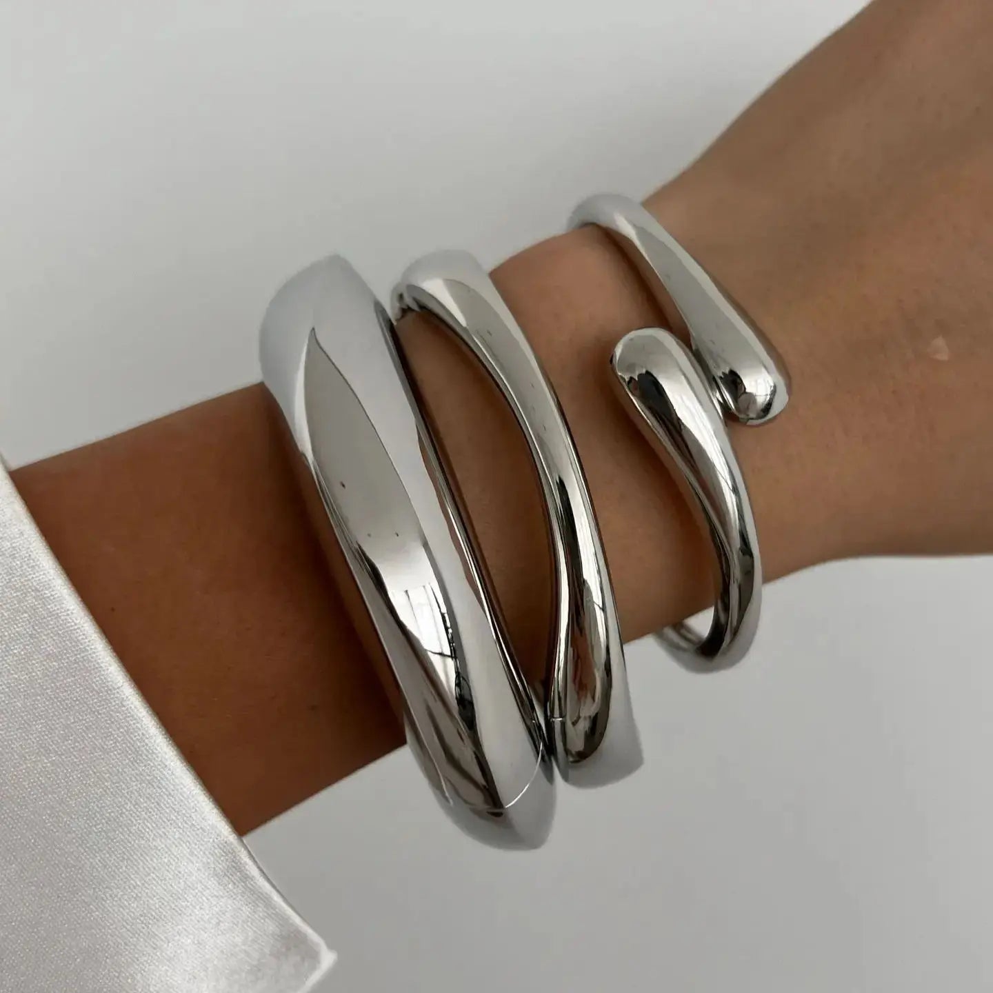 DIEZI 3 Styles Vintage Hip Hop Metal Cuff Bangles Punk Gold Silver