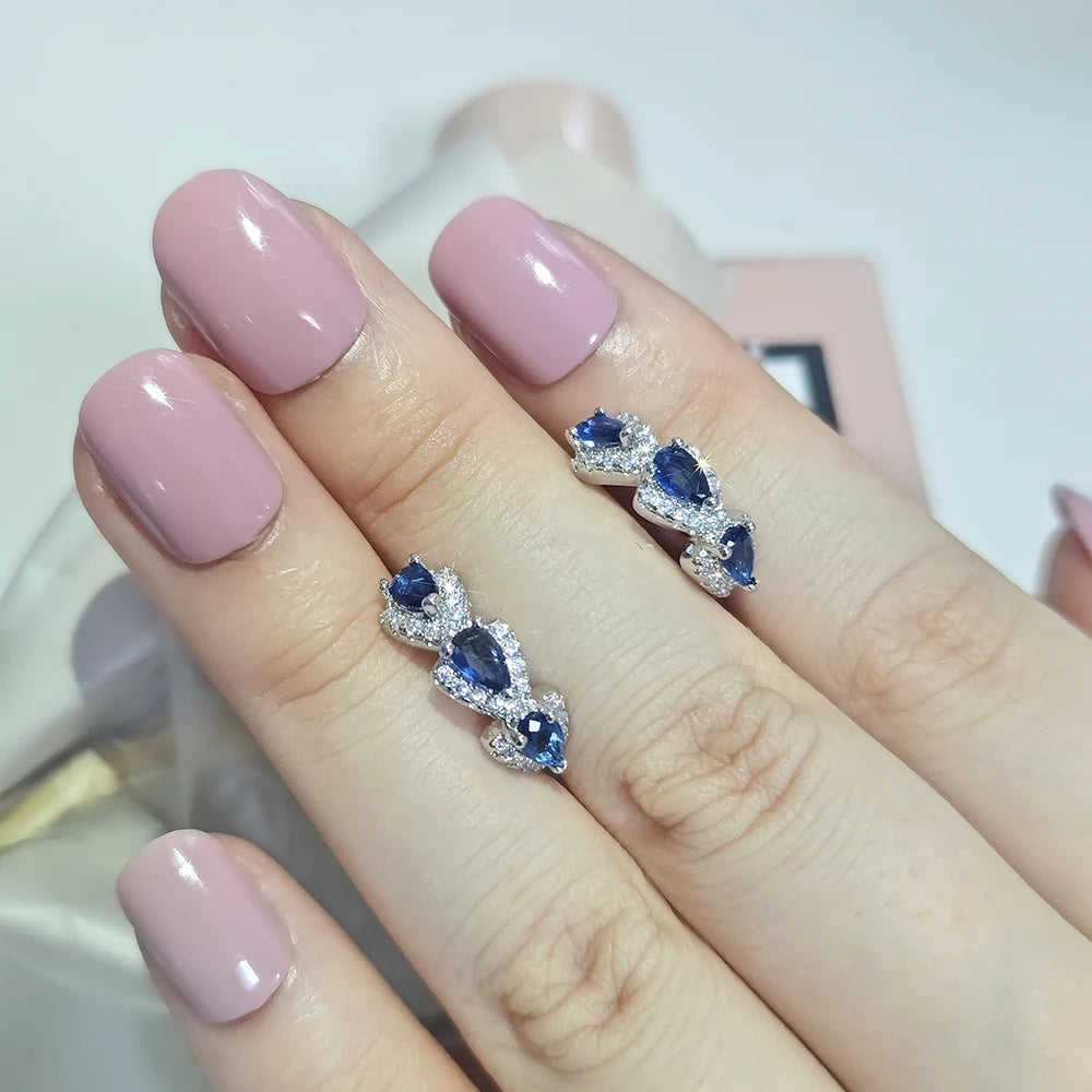New Round Elegant Dangle Rhinestone Drop Earrings for Women Luxury