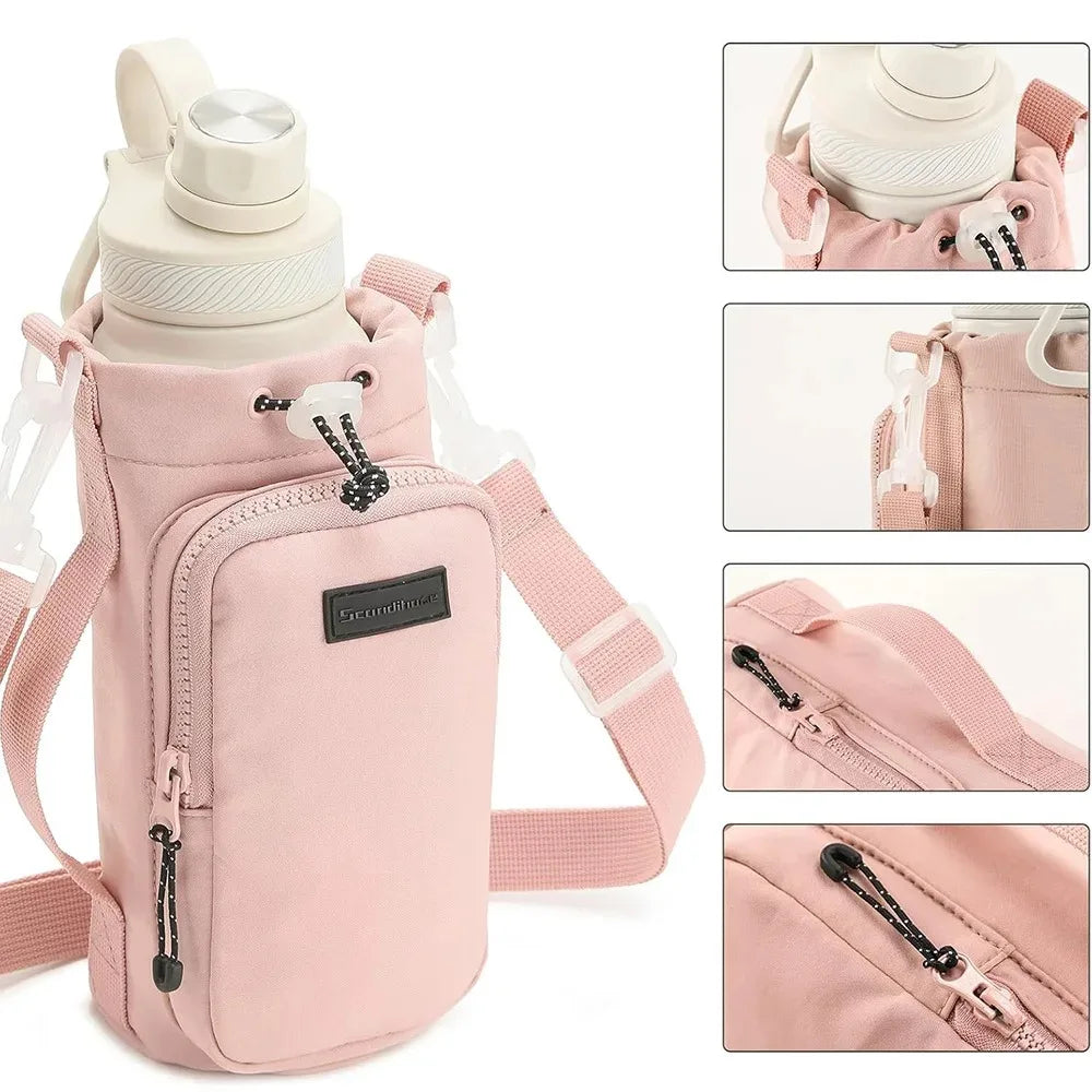 Portable Water Bottle Bag with Adjustable Shoulder Strap Water Bottle