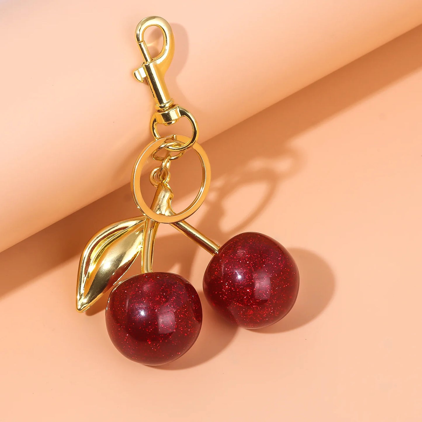 Trendy Cherry Charm Accessory For Women's Bag or Keychain Pendant
