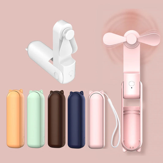 Portable Folding Electric Fan 3-in-1 Mini Handheld Cooling Fan