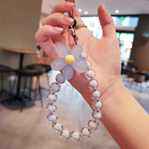 Phone Anti-lost Lanyard Key Short Wrist Pendant Colorful Macaron Round